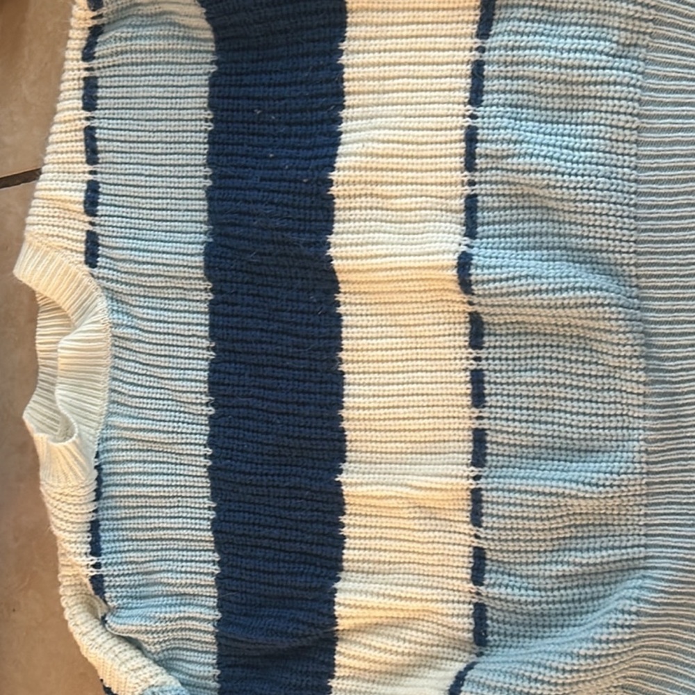 Striped Blue and Cream Men's Sweater